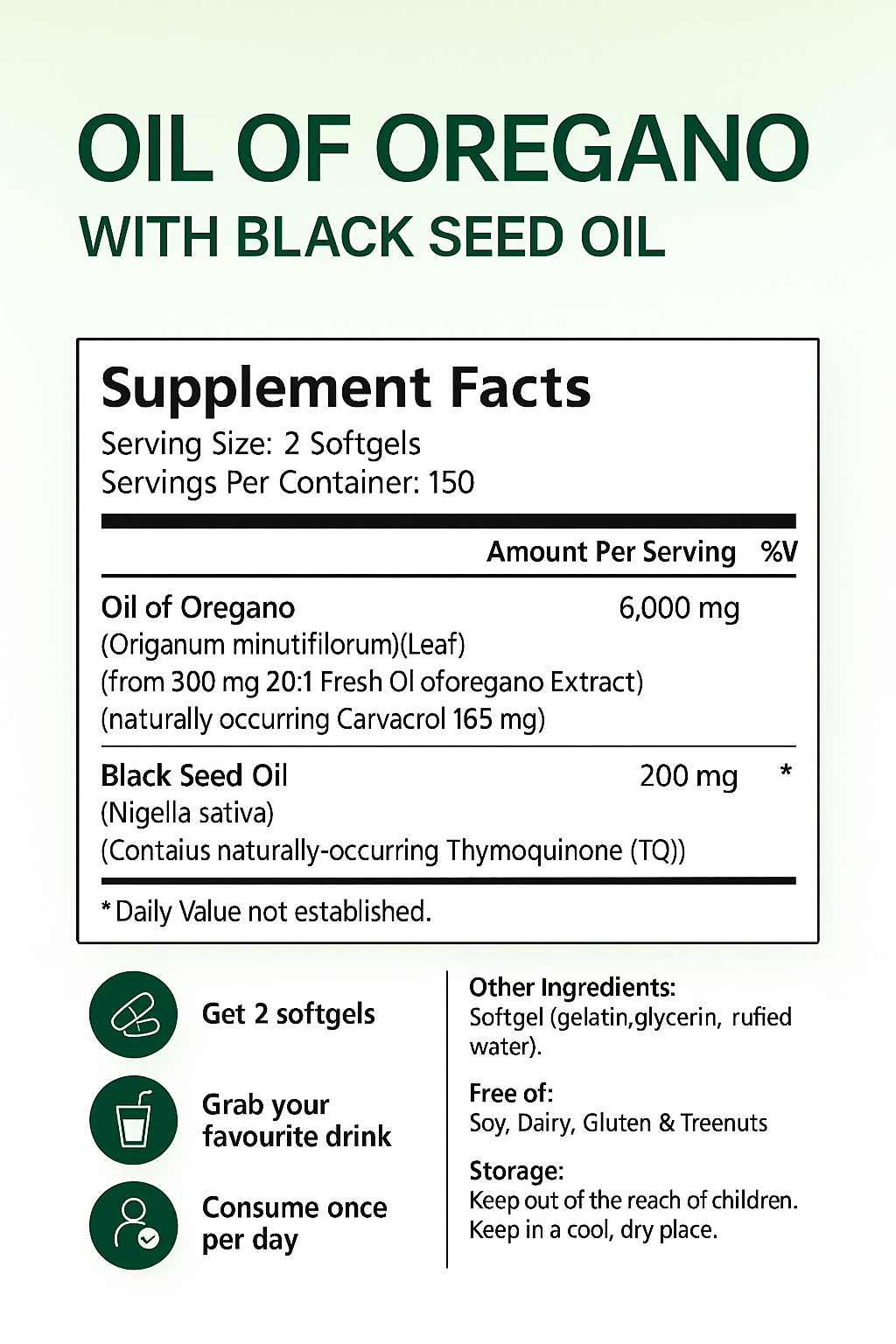 Zyno Oregano oil With Black Seed Oil Capsules